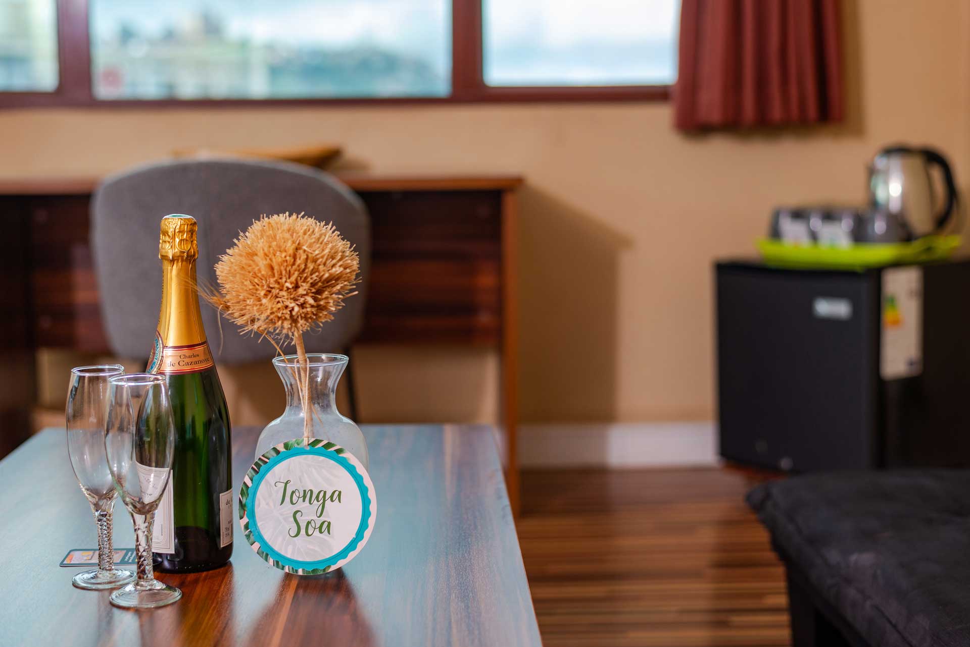 Bouteille de champagne en accueil dans un hotel à Antaninarenina